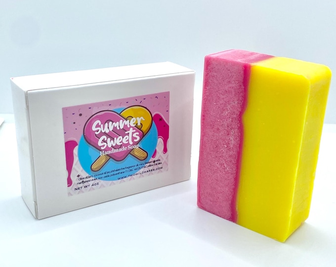 SUMMER SWEETS, Ice Cream, Popsicles, Summer Frozen Drinks, Handmade Soap, 4 oz, Two Wild Hares