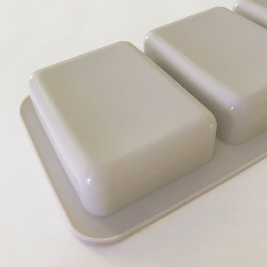2 PACK Rectangle Soap Molds 4 3.25oz Cavities, Heat Safe Silicone, Cold