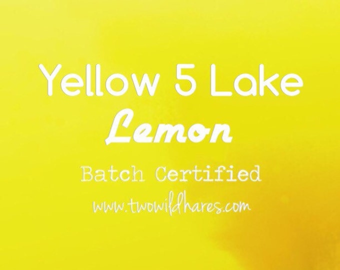 4oz LEMON LAKE, Bath Bombs, Cosmetics, 42% High Dye, Batch Certified, FD&C Yellow 5 Lake Powdered Colorant, Two Wild Hares