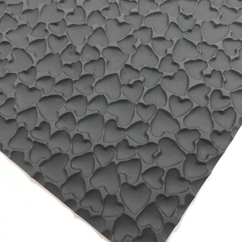Bubble bar Silicone Two Wild Hares Free Usa Ship Fimo Soap Dough HEARTS Impression Texture Mat Mold DIY Soap 9.5x7