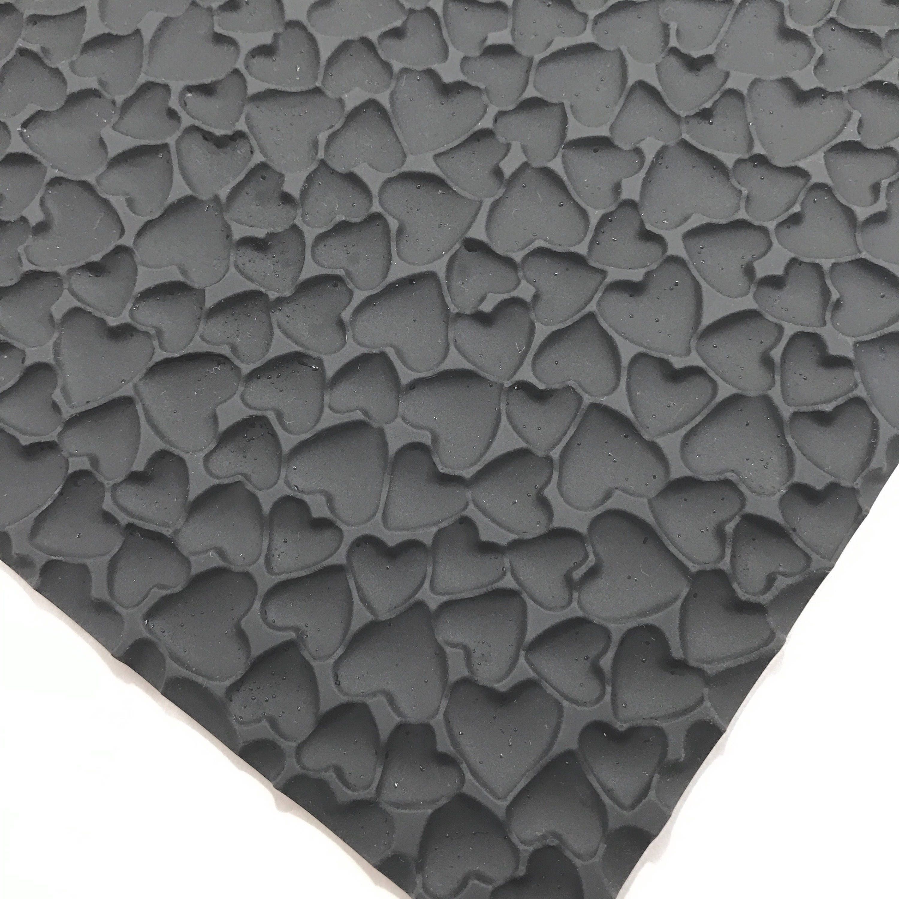 Hearts Impression Texture Mat Mold 9 5x7 Silicone Soap Bubble