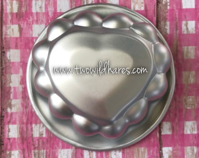 BE MY VALENTINE Heart Bath Bomb & Baking Mold, Metal, 3" across, 1- 1/2" Deep, Two Wild Hares