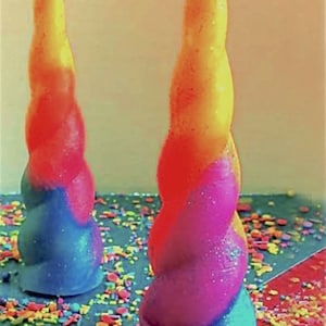 UNICORN HORN Silicone Mold, 3D Mold, Single Cavity, 3.75&quot; x 1.25&quot; , Free US Ship, Two Wild Hares