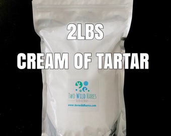 2lb CREAM of TARTAR, Bubble Bar Hardener, Potassium Bitartrate, Free Usa Ship, Two Wild Hares