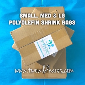 1500 POLYOLEFIN Bag Set, Small/Med/Large, 500 ea size (Smell Thru Plastic) Best Bath Bomb Shrink Wrap on the Market, Two Wild Hares