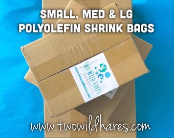 1500 POLYOLEFIN Bag Set, Small/Med/Large, 500 ea size (Smell Thru Plastic) Best Bath Bomb Shrink Wrap on the Market, Two Wild Hares
