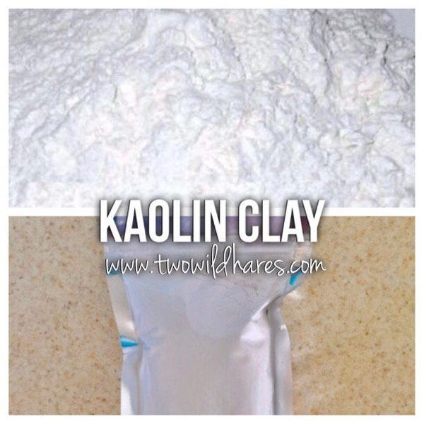 4lbs KAOLIN CLAY, Cosmetic Grade, White, Water or Oil Dispersible, Two Wild Hares