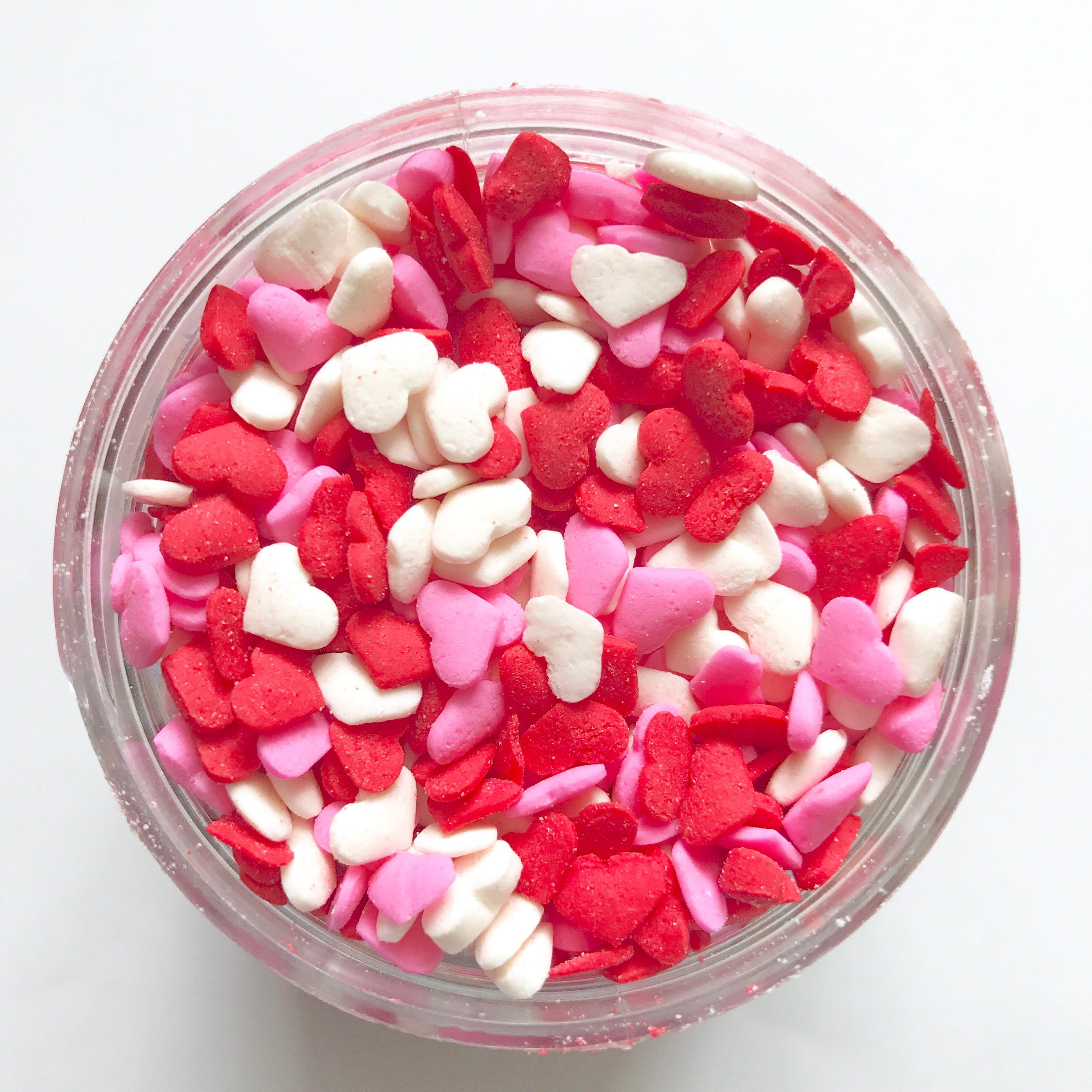 HEART Sprinkles, Red, White & Pink, 3 oz