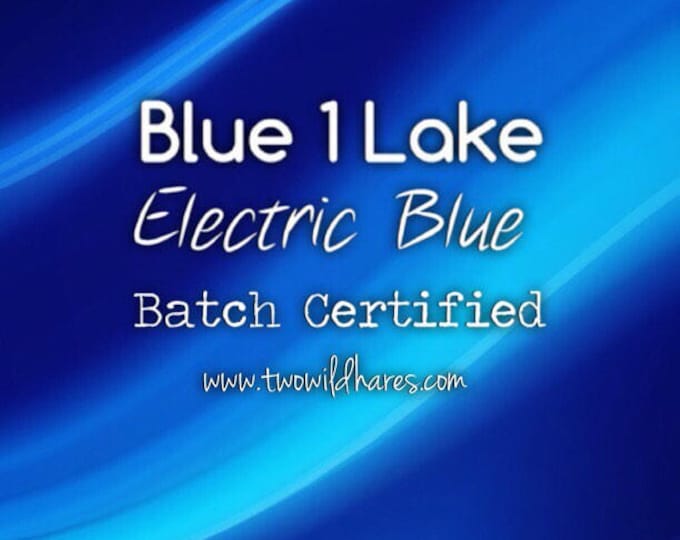 4oz ELECTRIC BLUE LAKE, Cosmetic, Bath Bomb, 38-41%, Batch Certified, Powdered Cosmetic Colorant, Fd&c Blue 1 Lake, Two Wild Hares