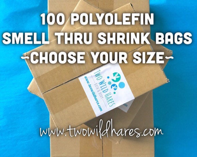 100-POLYOLEFIN Shrink Bags, (Smell Through Plastic) BEST Wrap Available for Soap, Bath Bombs Etc, 5 Sizes