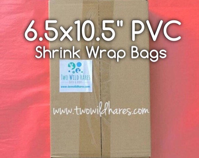 500-PVC 6.5x10.5" LARGE Shrink Wrap Bags, 80g, Fits 4" Big Daddy Bath Bomb, High Clarity, Two Wild Hares