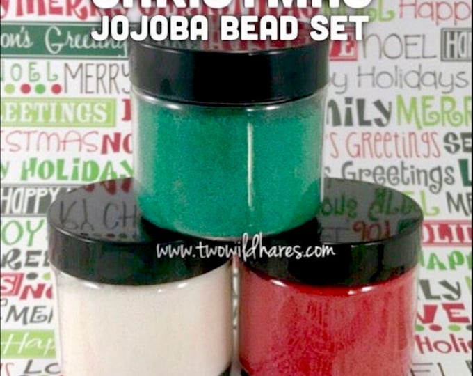 JOJOBA BEAD Set, Red, Green, White, 20/40 Exfoliant Safe Alternative to Microbeads for Bath Products, 3 oz total, Christmas, Biodegradable