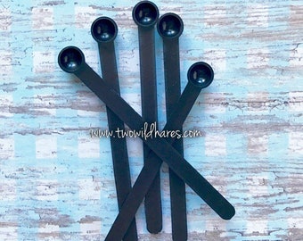 20-BLACK MICA SPOONS 0.15cc, Mica/Dye Scoop, Tiny Spoon, 3 1/4” long, Two Wild Hares