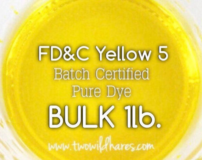 1lb Bulk LEMON Water Soluble DYE, Batch Certified FD&C Yellow 5, Cosmetic Powdered Water Soluble Colorant, Free Usa Ship, Two Wild Hares