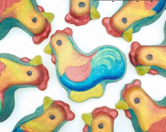 LITTLE ROOSTER/CHICKEN Bath Bomb & Baking Mold, 4" L x 2.5" W, Metal, Farm Animal, Two Wild Hares