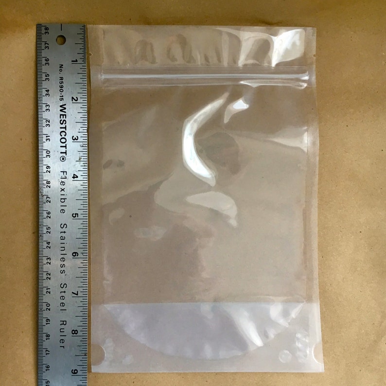 25 6x9 CLEAR STAND Up Pouches, Large, Heavy Duty 4 mil, Tear Notch, Zipper Seal, Impulse Sealable image 2