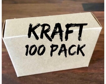 May include: A brown cardboard box with the text "KRAFT 100 PACK" printed in black.