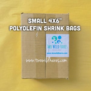 500-SM 4x6 POLYOLEFIN Shrink Bags, Free Us Ship, Smell Through Plastic, 100g, BEST Wrap Available for Soap, Bath Bombs, Two Wild Hares image 1