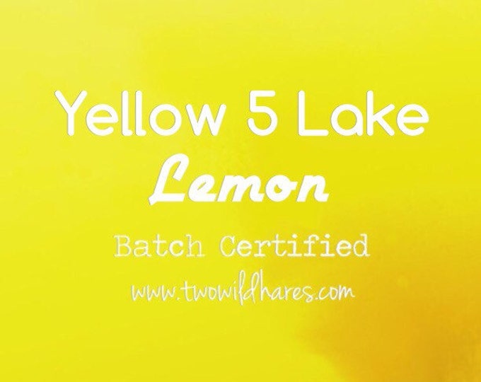 1oz LEMON LAKE, Bath Bombs, Cosmetics, 42% High Dye, Batch Certified, FD&C Yellow 5 Lake Powdered Colorant, Two Wild Hares