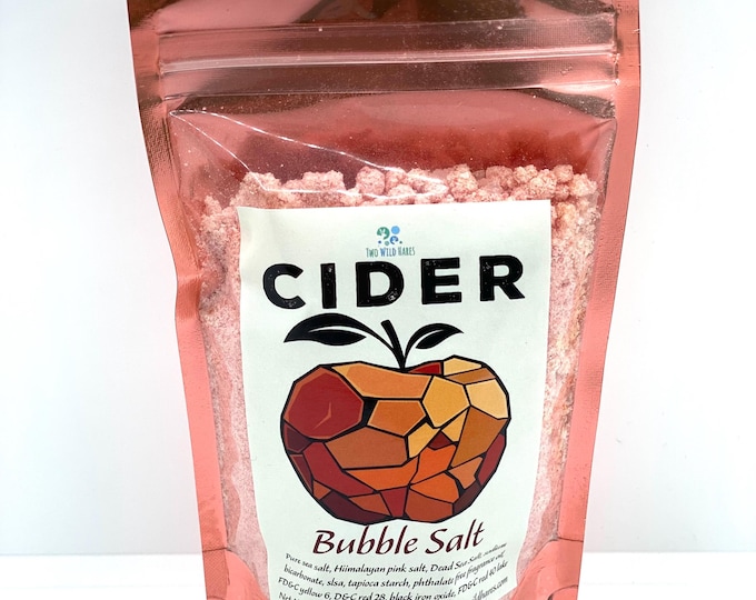CIDER Bubble Salt, Autumn, Red and Green Apple, Warm Spices  Bubble Bath & Bath Salt in One, Handmade, Two Wild Hares, 7 oz