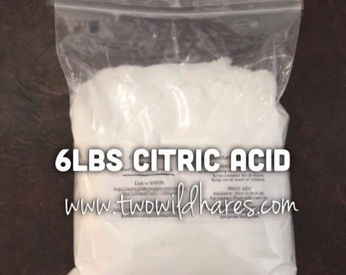 6lbs. FINE CITRIC ACID, Food Grade, Anhydrous, Bath Bombs, Fine Grain/ No Grinding, Free Usa Ship, Two Wild Hares