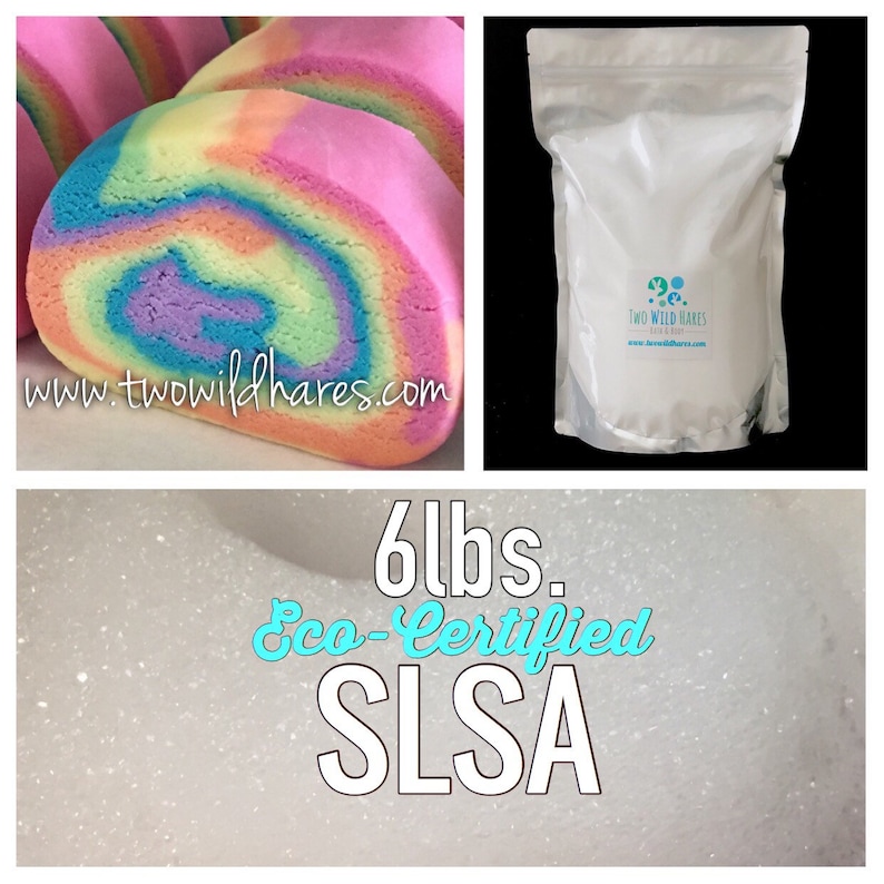 6lbs SLSa, Eco Certified Surfactant, Lathanol, Sodium Lauryl Sulfoacetate, LAL Coarse Powder, Bubbles! Free Usa Ship,Two Wild Hares image 1