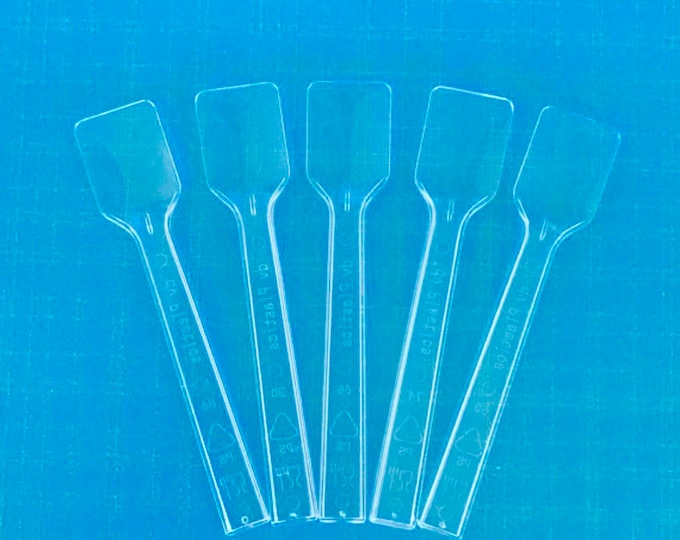 100- CLEAR MINI SPATULAS, free usa ship, for sugar scrub, body butter, body frosting & testers