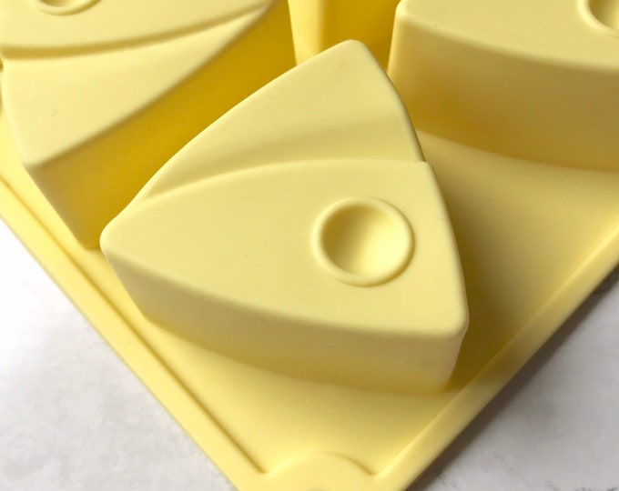 ART-Deco Triangle Silicone Mold, Lotion Bars, Jelly Soap, Wax, 6-3oz cavities (18 oz total), Heat Safe, DIY, Free US Ship, Two Wild Hares