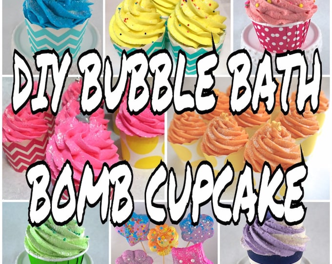 DIY Bubble Bomb Cupcake, Bubble Bath "Frosting" & Bath Bomb "Cake", Step by Step Tutorial Guide, Make Your Own Bath Stuff, Two Wild Hares