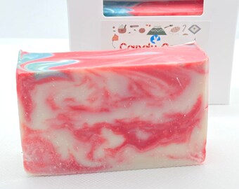 CANDY CANE, Peppermint, Handmade Soap, 4 oz, Two Wild Hares