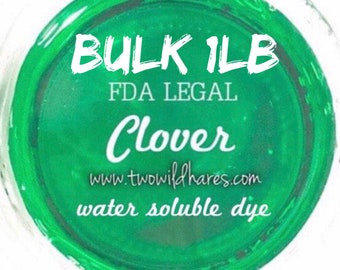 1lb Bulk CLOVER Bath Bomb DYE, 90%, Water Soluble Cosmetic Colorant, Certified, Container Packaging, Two Wild Hares