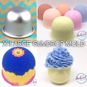XL GUMDROP Bath Bomb & Baking Mold, Metal, 3 1/4&quot; across, 2 5/16&quot; deep, Two Wild Hares