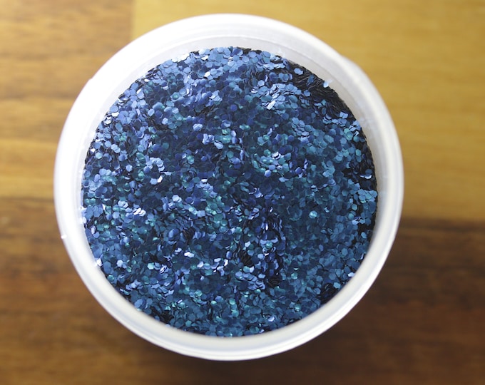 Electric Blue Chunky Biodegradable Glitter, Made in the USA, Non Toxic, Cruelty Free, 1oz