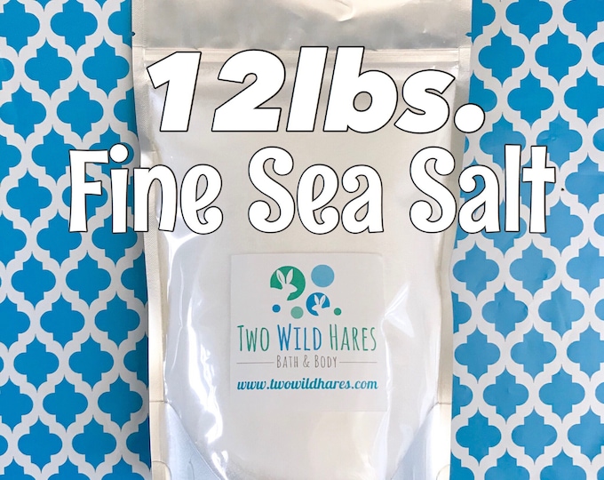 12LB. FINE SEA Salt, Food Grade, Fine Granulated, Free Usa Ship, Two Wild Hares