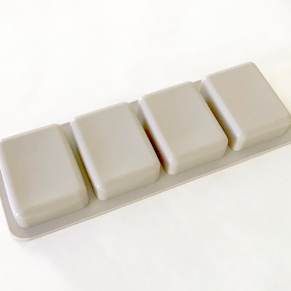 RECTANGLE Soap Mold 4- 3.25oz cavities/ 13oz total, Heat Safe Silicone, Cold Process, DIY Soapmaking, Bath, Melt & Pour, Two Wild Hares