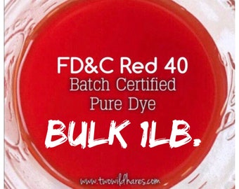 1lb Bulk BLOOD ORANGE Bath Bomb DYE, Fd&c Red 40, 89-94%, Batch Certified, Powdered Water Soluble Colorant, Two Wild Hares