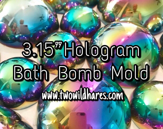 3.15" RAINBOW HOLOGRAPHIC Bath Bomb Molds, 80mm, Heavy Duty Stainless Steel, DIY, Two Wild Hares