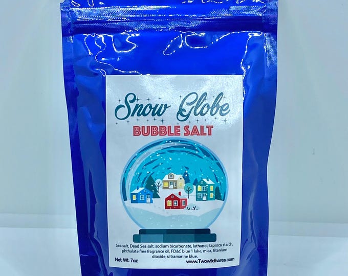 SNOW GLOBE, Peppermint, Spearmint, Eucalyptus, Bubble Bath & Salt in One, Handmade, Two Wild Hares, 7 oz