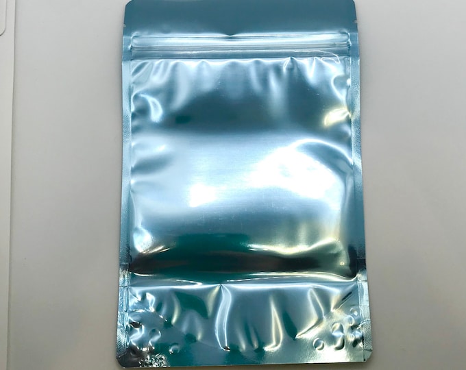 100-6x9" ARCTIC/Clear Foil Stand Up Pouches, Free Usa Ship, Heavy Duty, Tear Notch, Zipper Seal, Impulse Sealable