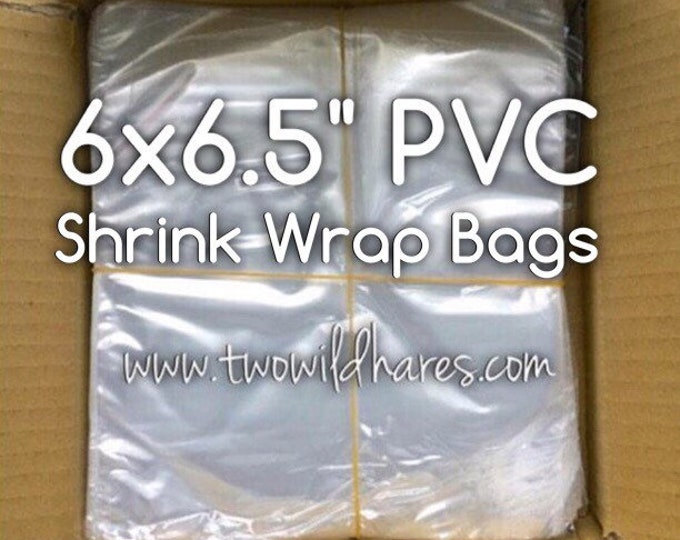 500-PVC 6x6.5" MEDIUM Shrink Wrap Bags, 80g, High Clarity, For Soap, Bath Bombs Etc