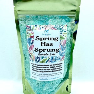 SPRING HAS SPRUNG Bubble Salt, Bubble Bath & Bath Salt in One, 7oz, Handmade, Two Wild Hares