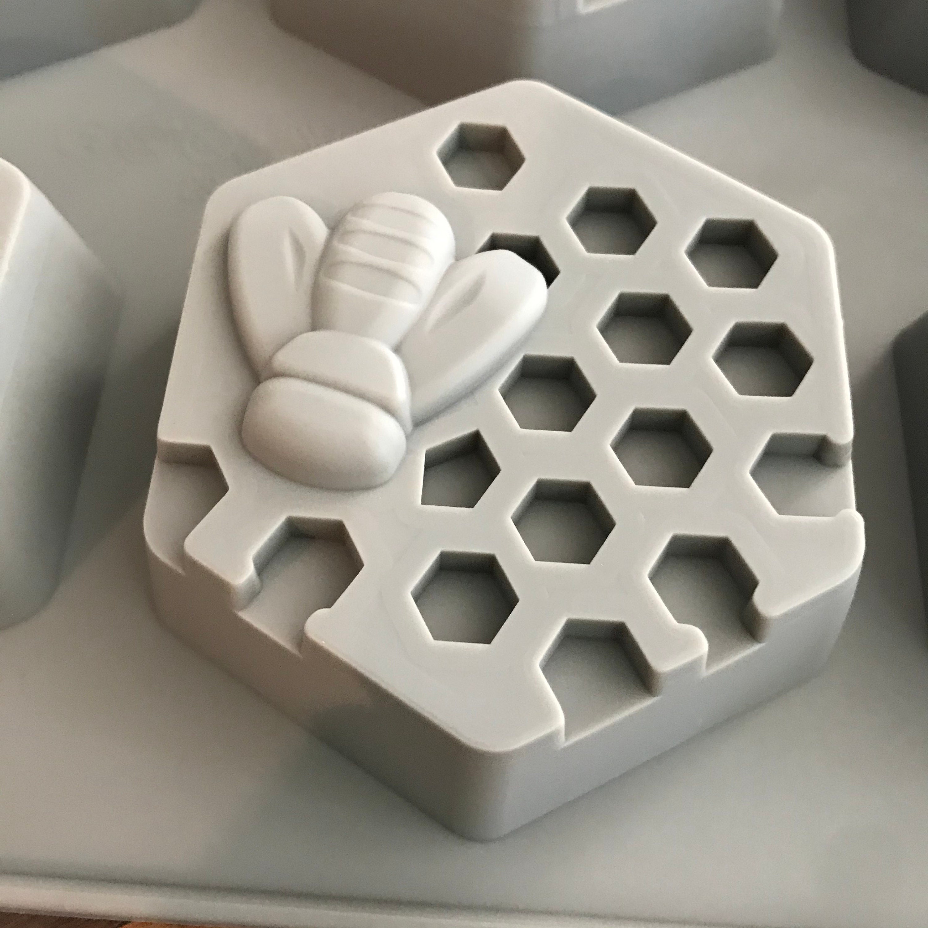 2 PACK Honeybee Silicone Mold, 6 Cavity, Heat Safe, Beeswax, Soap