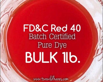 1lb Bulk BLOOD ORANGE Water Soluble DYE, Fd&c Red 40, 94% Pure Dye, Batch Certified, Cosmetic Powdered Water Colorant, Two Wild Hares