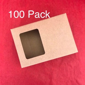 Cajas de ventana 100-KRAFT, 100% recicladas, 2 9/16" x 3 5/8" x 1 1/4", embalaje de jabón ecológico, envío GRATIS, dos liebres salvajes