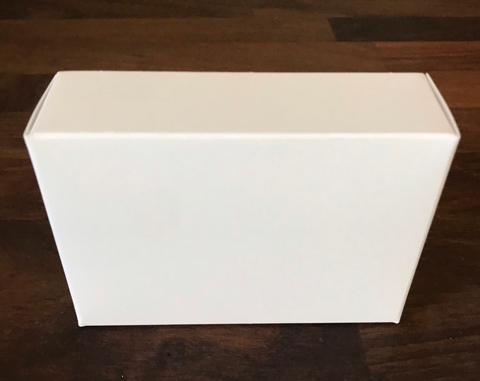 25-WHITE Boxes, 100% Recyclable, 2 3/4" x 3 13/16" x 1 3/16" deep, Eco Friendly Soap Packaging, Two Wild Hares