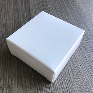 100-White Loofah Soap Box, Square NO Window, 3.06" x 3.06" x 1.3438", Eco Friendly Recyclable Soap Packaging, FREE US Ship, Two Wild Hares