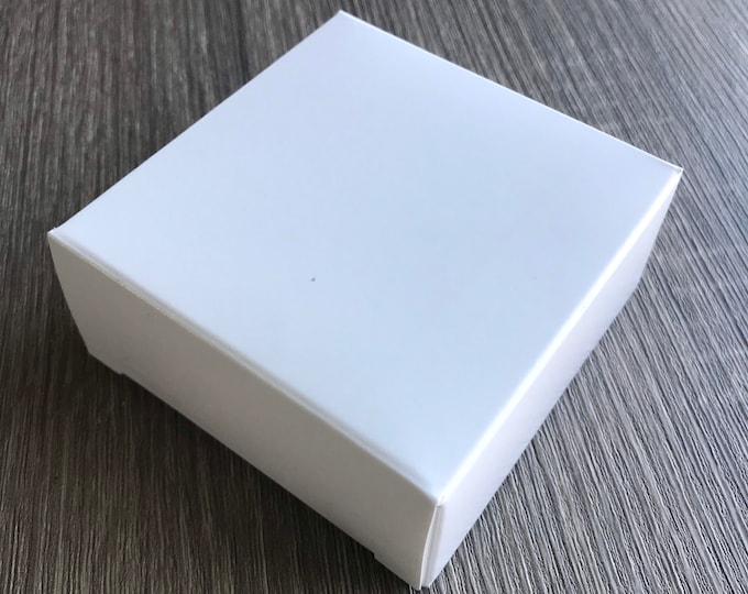 100-White Loofah Soap Box, Square NO Window, 3.06" x 3.06" x 1.3438", Eco Friendly Recyclable Soap Packaging, FREE US Ship, Two Wild Hares