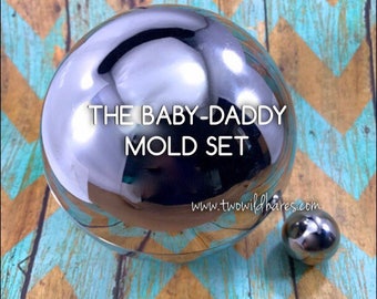 BABY-DADDY Bath Bomb Mold Set, 1" & 4" Heavy Duty Stainless Steel, Won't Dent, DIY, Two Wild Hares