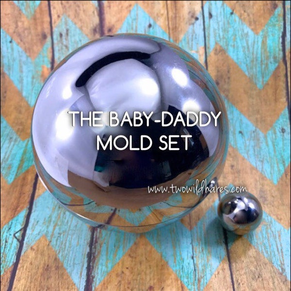 BABY-DADDY Bath Bomb Mold Set, 1" & 4" Heavy Duty Stainless Steel, Won't Dent, DIY, Two Wild Hares