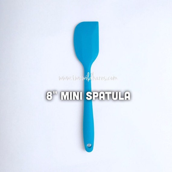 Mini spatule de 20 cm 8 po., turquoise, silicone résistant à la chaleur,  savon à faire soi-même, bain, fournitures, outils, deux lièvres sauvages -   France